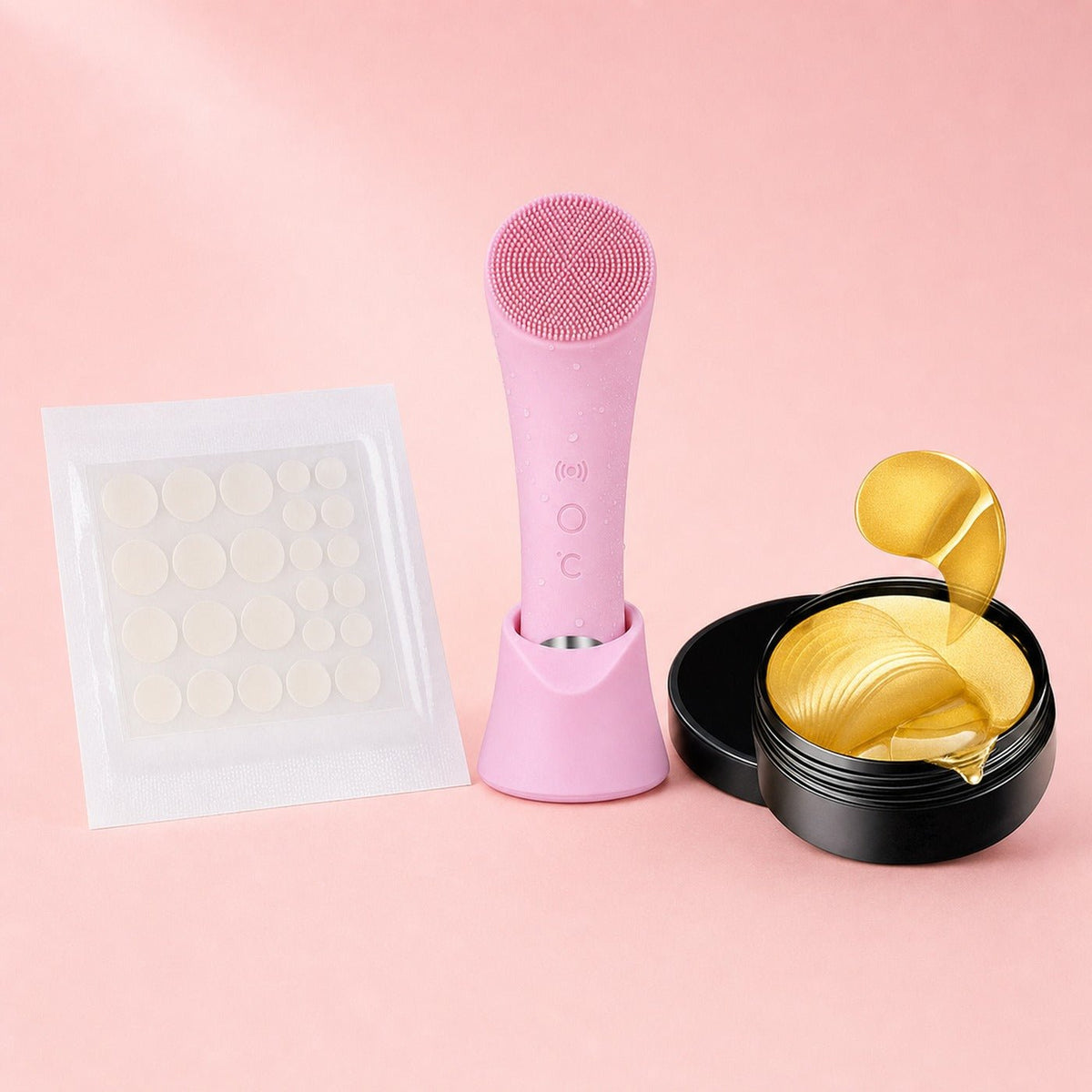 Clear-Skin Night Routine: Cleansing Brush + Pimple Patches + Eye Masks - She Glow