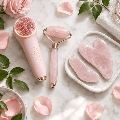 Glow Reset Kit: Cleansing Brush + Ice Roller + Gua Sha Set - She Glow