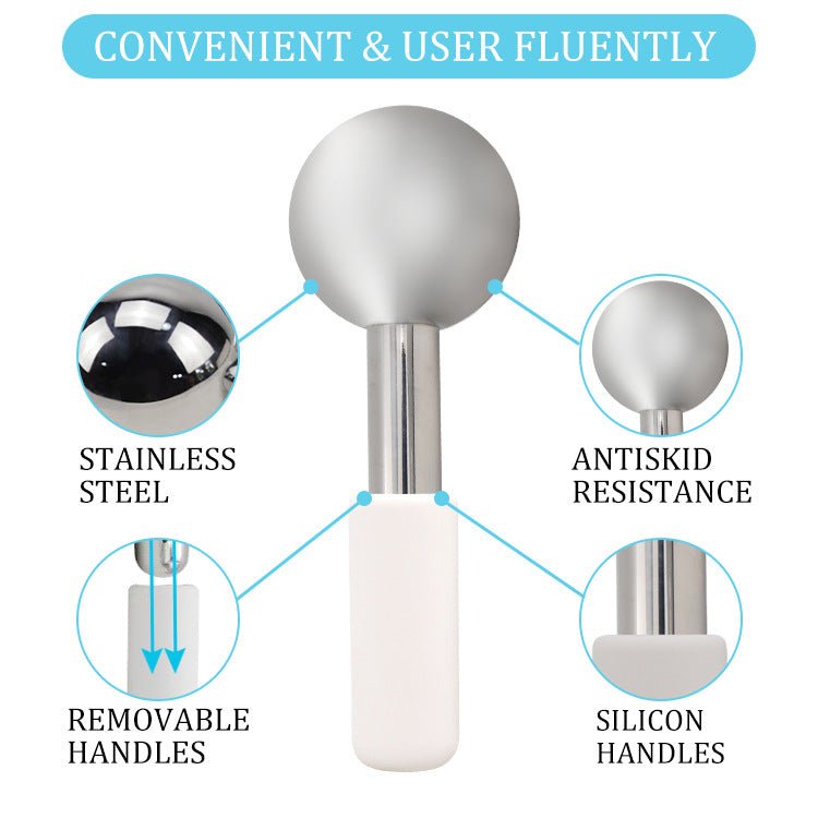 Ice Facial Massage Roller, Stainless Steel Cryo Stick Cooling Massager For Face And Eyes Beauty Lifting And Cooling Tool For Skincare - She Glow
