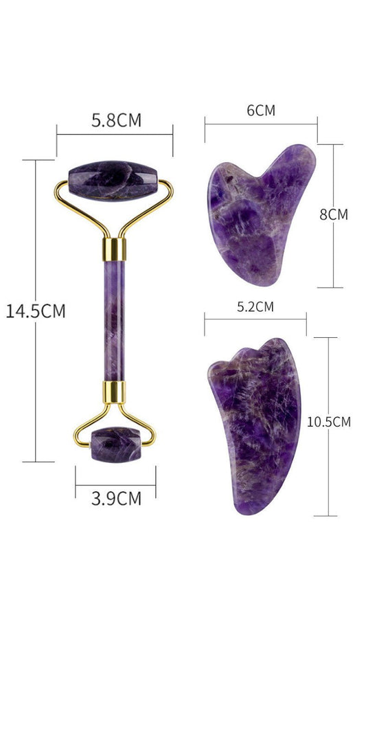 She Glow Amethyst Gua Sha & Roller Set - She Glow