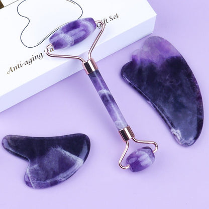 She Glow Amethyst Gua Sha & Roller Set - She Glow