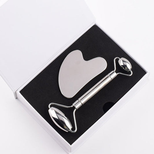 She Glow Stainless Steel Roller & Gua Sha Duo - She Glow